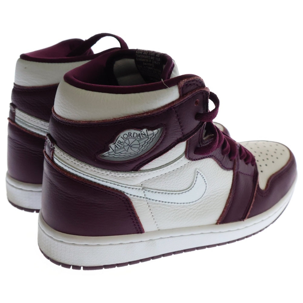 NIKE(ナイキ) AIR JORDAN 1 HIGH OG BORDEAUX エアジョーダン1 ハイカットスニーカー ボルドー レッド/ホワイト US7.5/25.5cm 555088-611