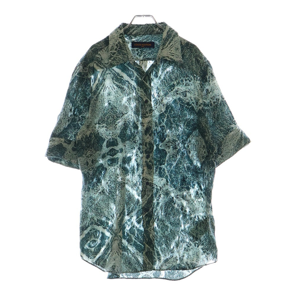 LOUIS VUITTON(ルイヴィトン) 21AW ソルトプリント マーブル レギュラーカラー 半袖シャツ RM212 FS1 HLS72W