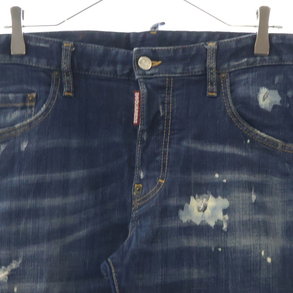 DSQUARED2(ディースクエアード) 17AW SKATER JEAN スケーター ダメージ加工 ボタンフライ デニム スキニーパンツ インディゴ S74LB0265 S30342