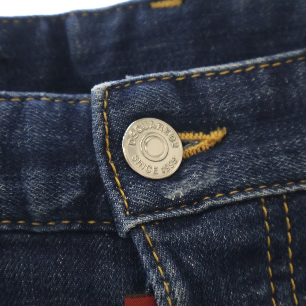 DSQUARED2(ディースクエアード) 17AW SKATER JEAN スケーター ダメージ加工 ボタンフライ デニム スキニーパンツ インディゴ S74LB0265 S30342