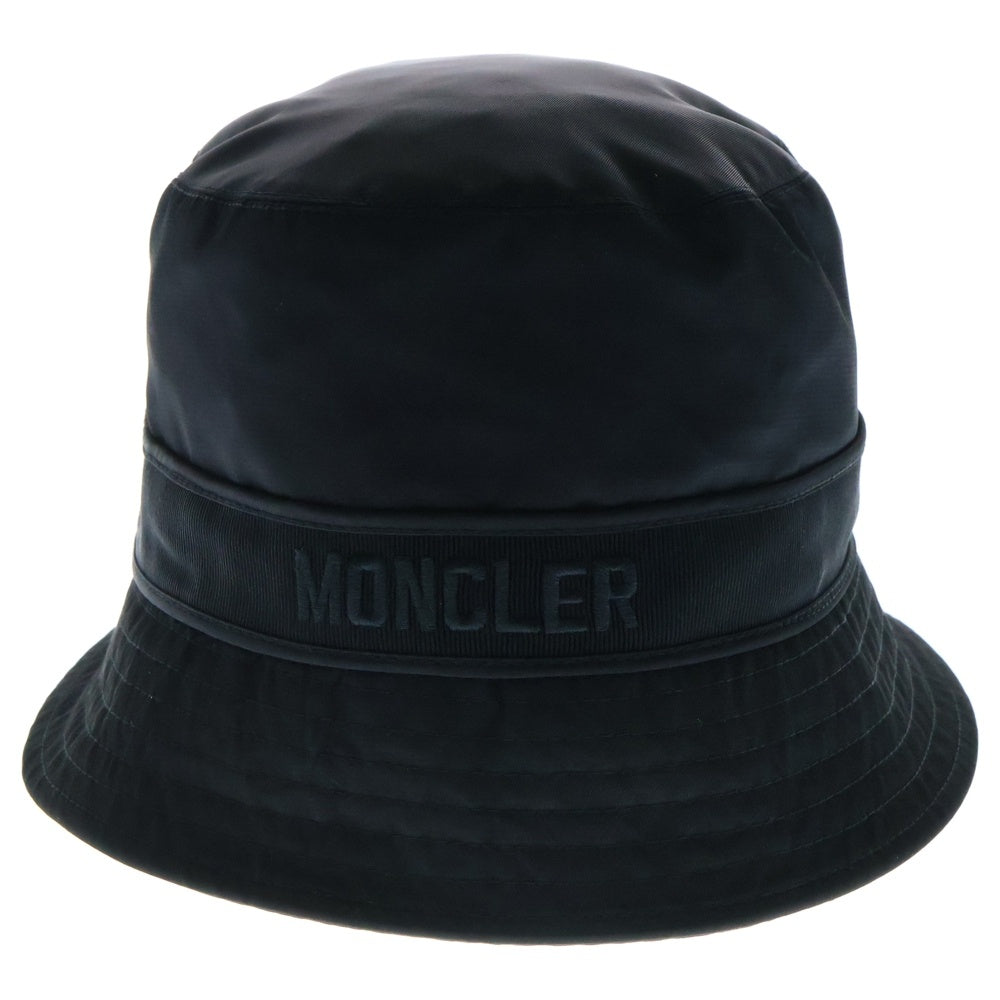 MONCLER(モンクレール) 24SS ロゴテープ ナイロン バケット ハット ブラック J10933B00011 OU282