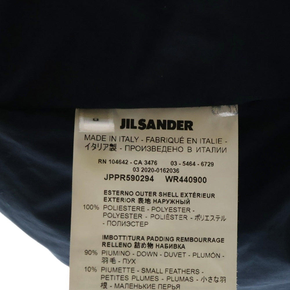 JIL SANDER +(ジルサンダープラス) 20AW DOWN SCARF ポリエステル ダウンスカーフ マフラー ネイビー JPPR590294