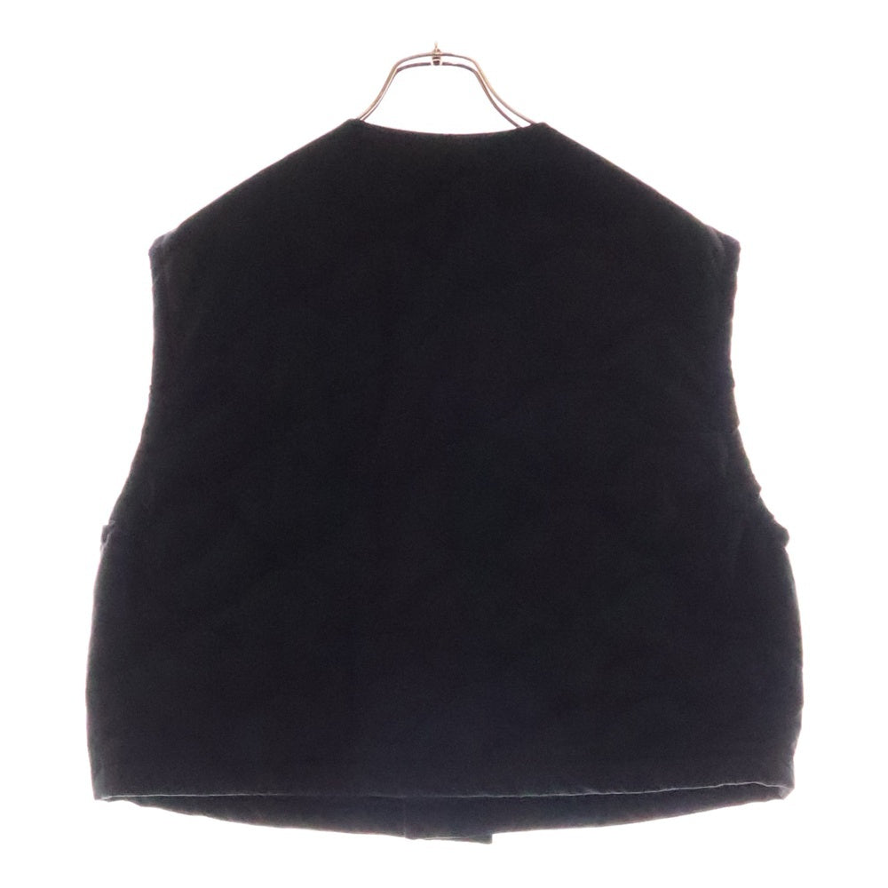 JOHN MASON SMITH(ジョン メイソン スミス) 24SS WASHED COTTON BROAD QUILTED VEST ウォッシュド コットン ブロード キルティングベスト ブラック 24SVE-#230S