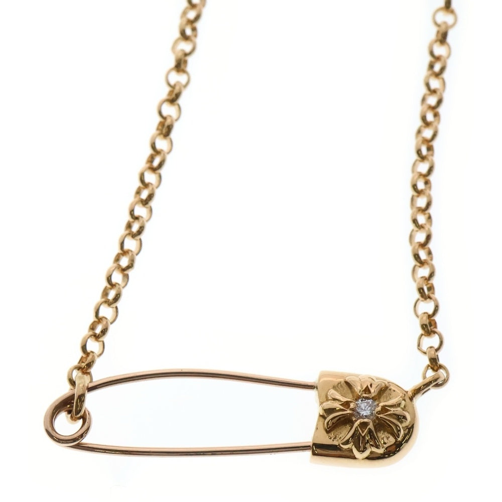 CHROME HEARTS(クロムハーツ) 22K SAFETY PIN NECKLACE セーフティピン ロールチェーン 1ダイヤ ネックレス ゴールド