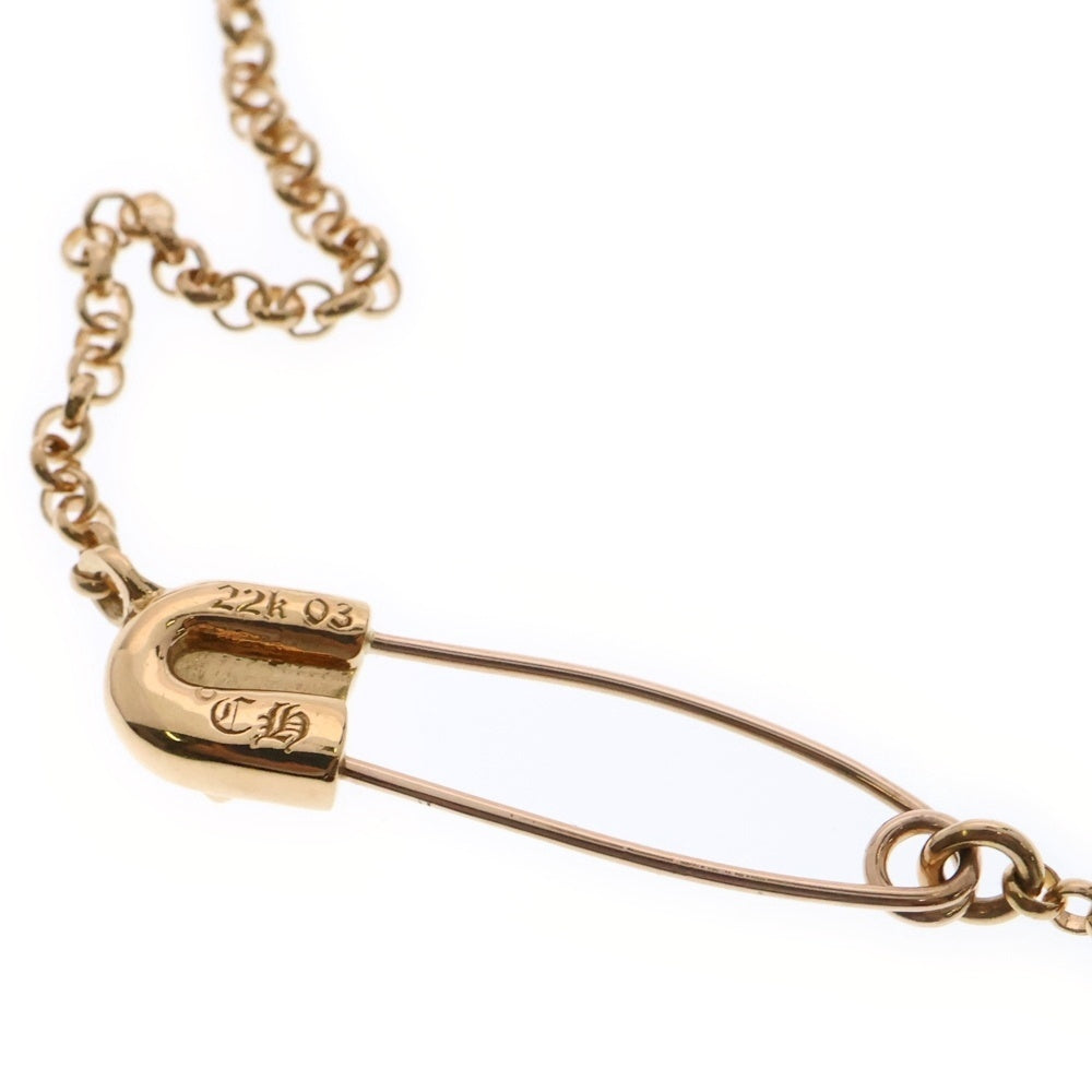 CHROME HEARTS(クロムハーツ) 22K SAFETY PIN NECKLACE セーフティピン ロールチェーン 1ダイヤ ネックレス ゴールド