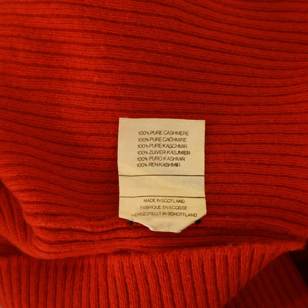 CHANEL(シャネル) 80S VINTAGE ヴィンテージ ハーフボタン オープンネック カシミヤニットカセーター スコットランド製 レディース レッド
