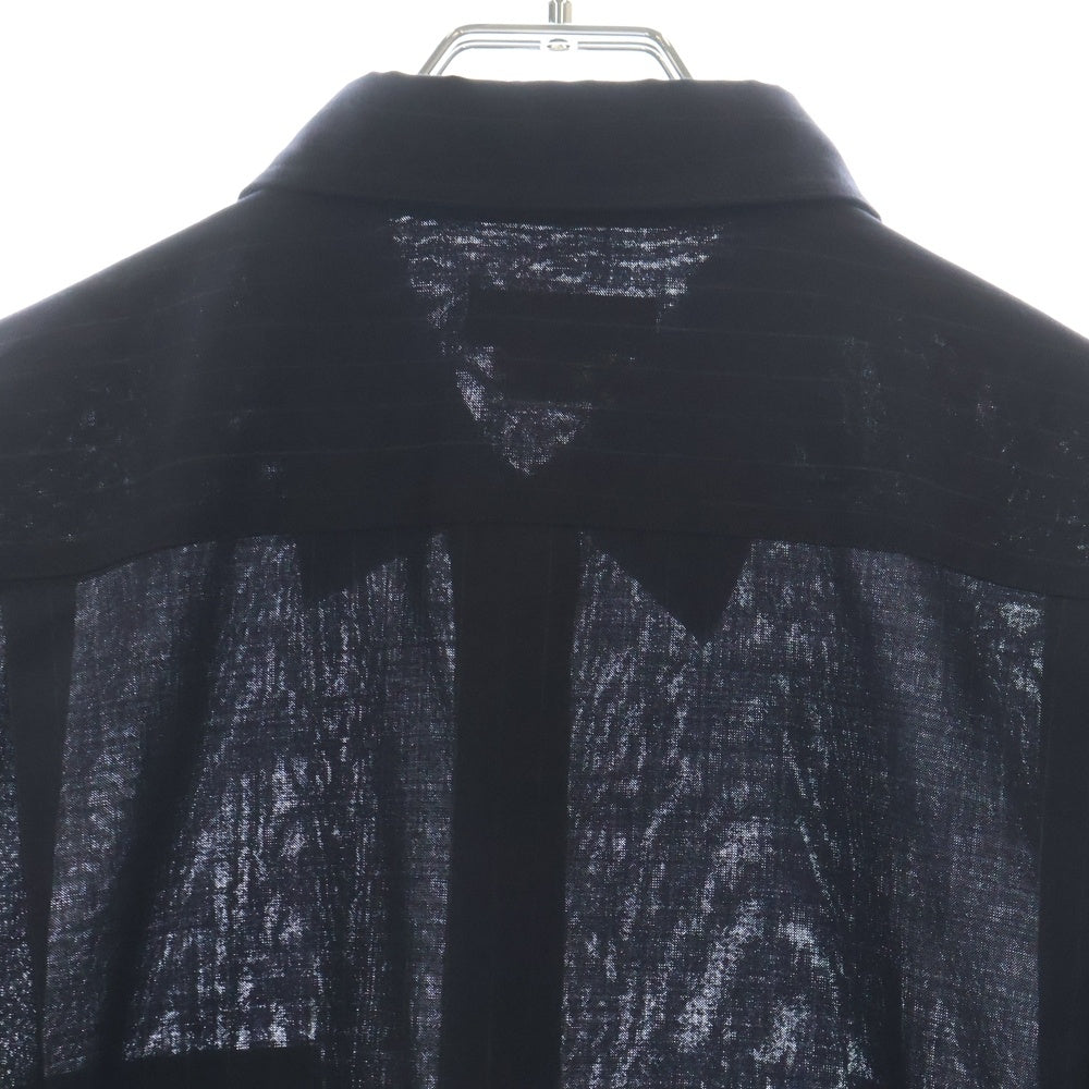 COMME des GARCONS HOMME PLUS(コムデギャルソンオムプリュス) 16AW AD2016 フロントポケット フォーマル ストライプ 長袖シャツ ブラック PR-B031