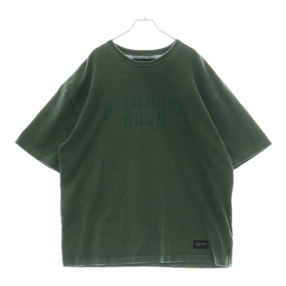 NEIGHBORHOOD(ネイバーフッド) 24SS PIGMENT DYE CREWNECK SS ピグメントダイ 胸ロゴプリントTシャツ 半袖クルーネックカットソー グリーン 241UNNH-CSM02