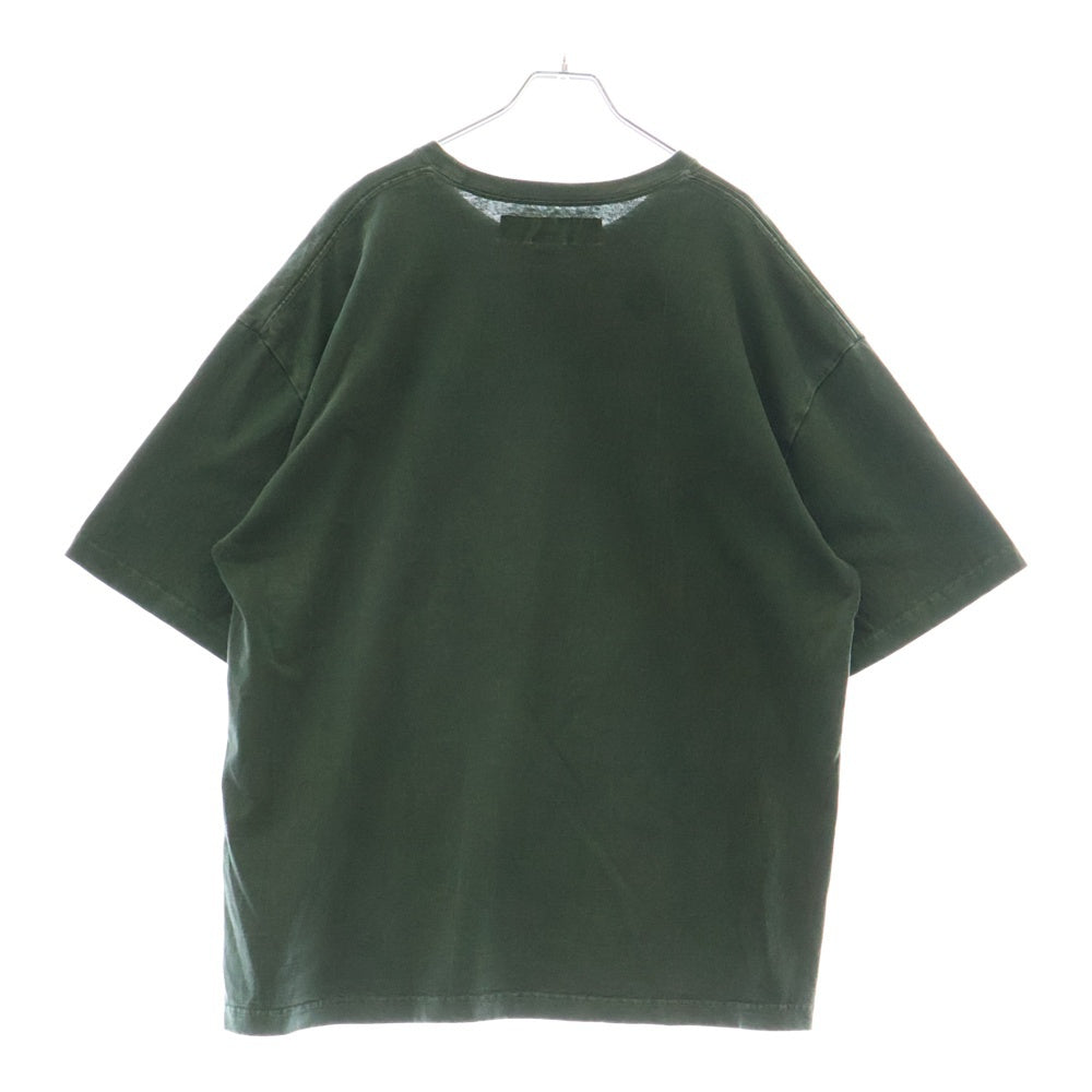NEIGHBORHOOD(ネイバーフッド) 24SS PIGMENT DYE CREWNECK SS ピグメントダイ 胸ロゴプリントTシャツ 半袖クルーネックカットソー グリーン 241UNNH-CSM02