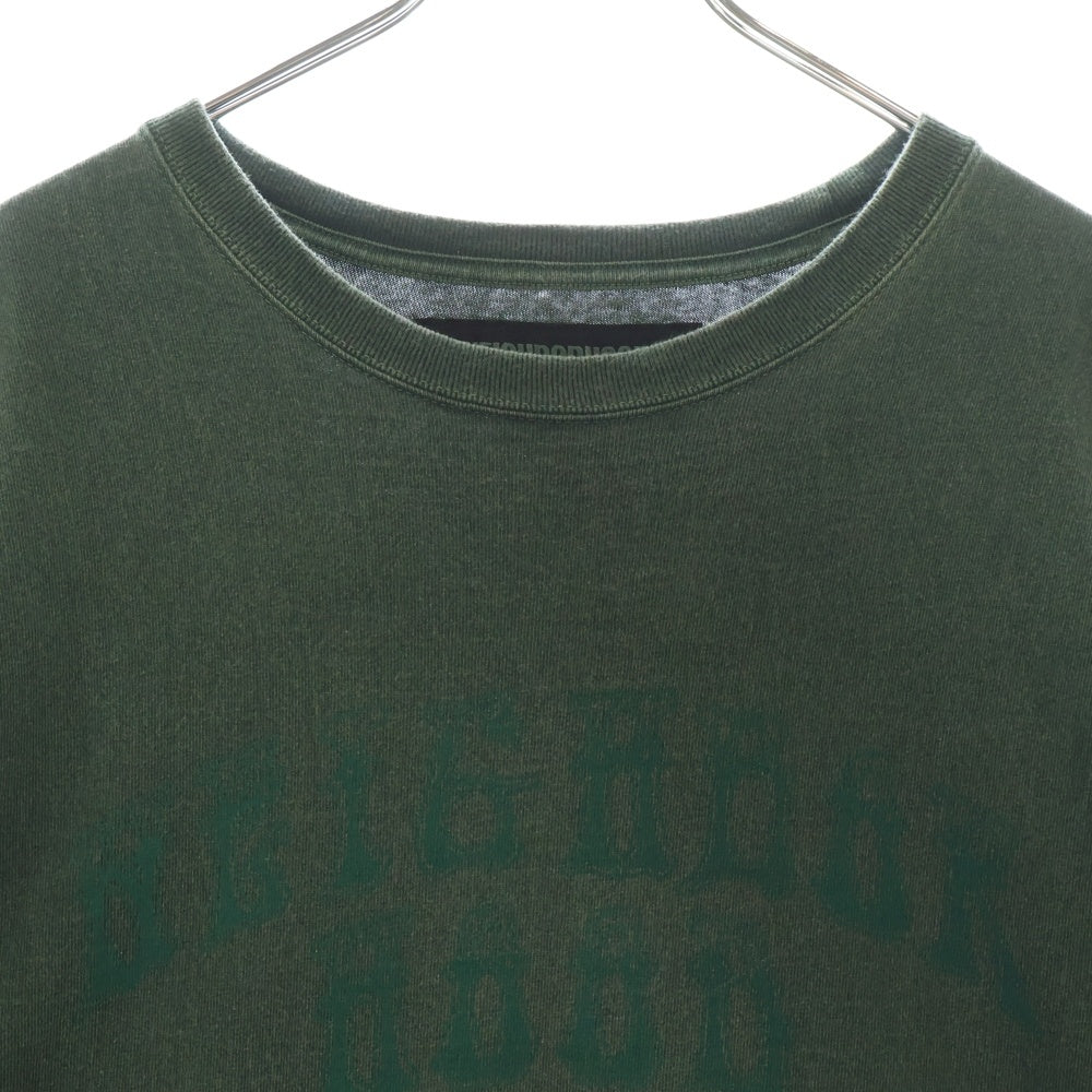 NEIGHBORHOOD(ネイバーフッド) 24SS PIGMENT DYE CREWNECK SS ピグメントダイ 胸ロゴプリントTシャツ 半袖クルーネックカットソー グリーン 241UNNH-CSM02