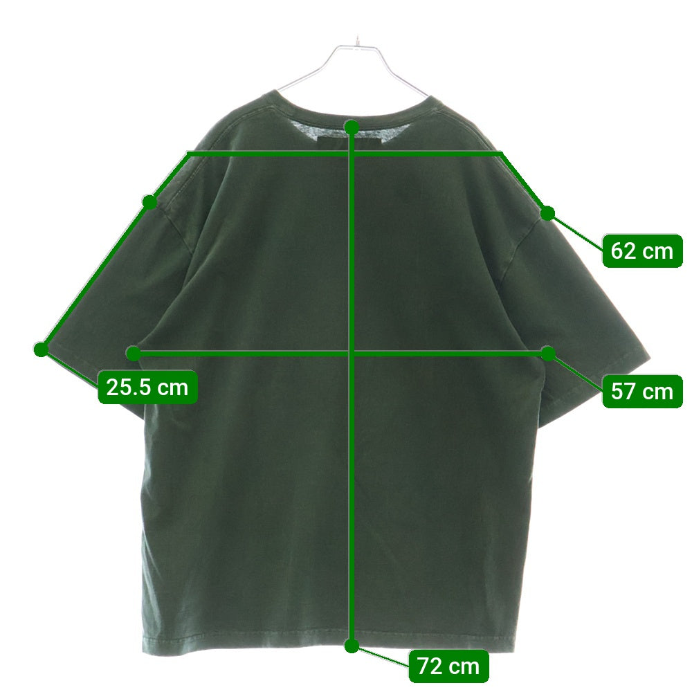 NEIGHBORHOOD(ネイバーフッド) 24SS PIGMENT DYE CREWNECK SS ピグメントダイ 胸ロゴプリントTシャツ 半袖クルーネックカットソー グリーン 241UNNH-CSM02