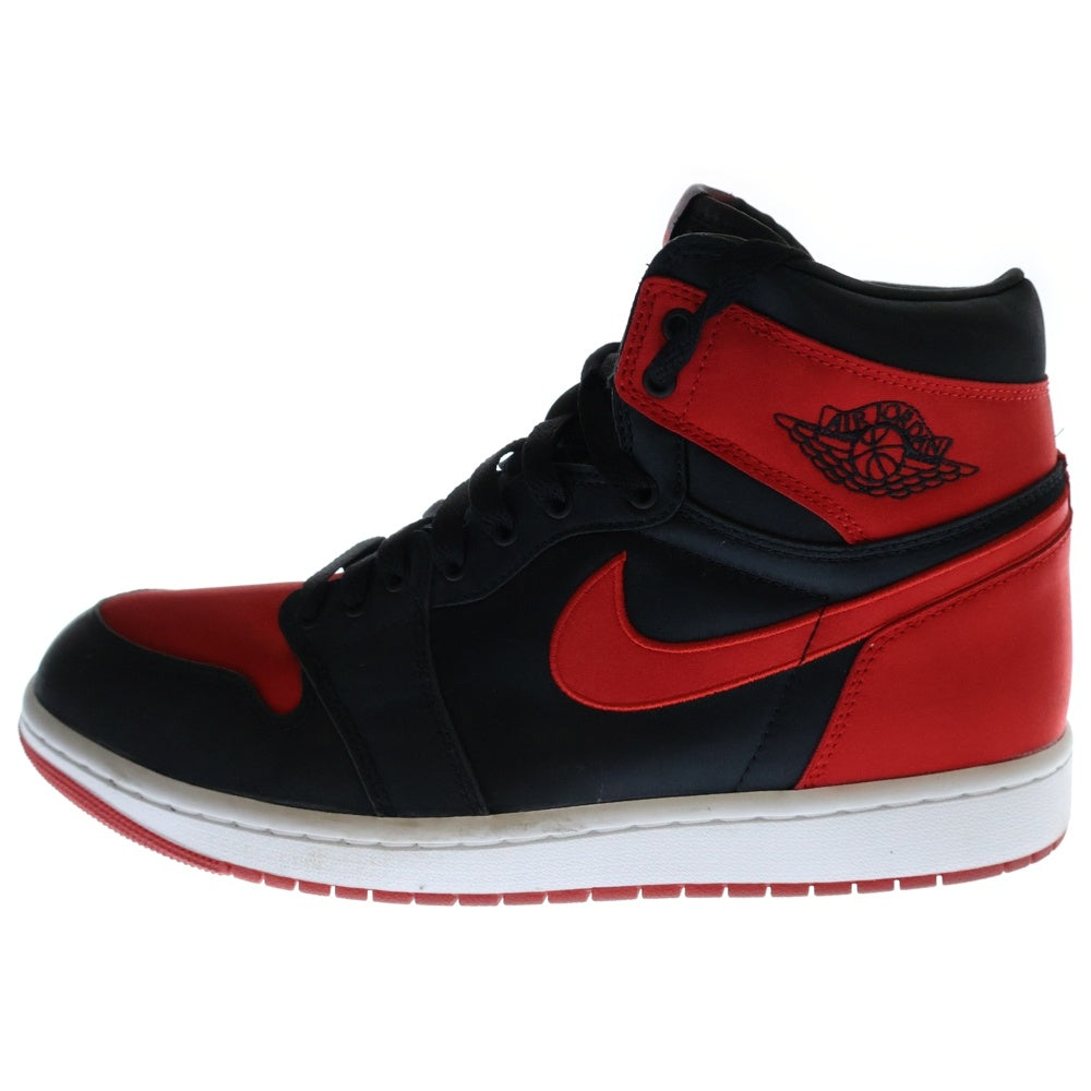 NIKE(ナイキ) WMNS AIR JORDAN 1 RETRO HIGH OG SATIN BRED ウィメンズ エアジョーダン1 レトロ サテンブレッド ハイカットスニーカー ブラック/レッド US12/29cm FD4810-061