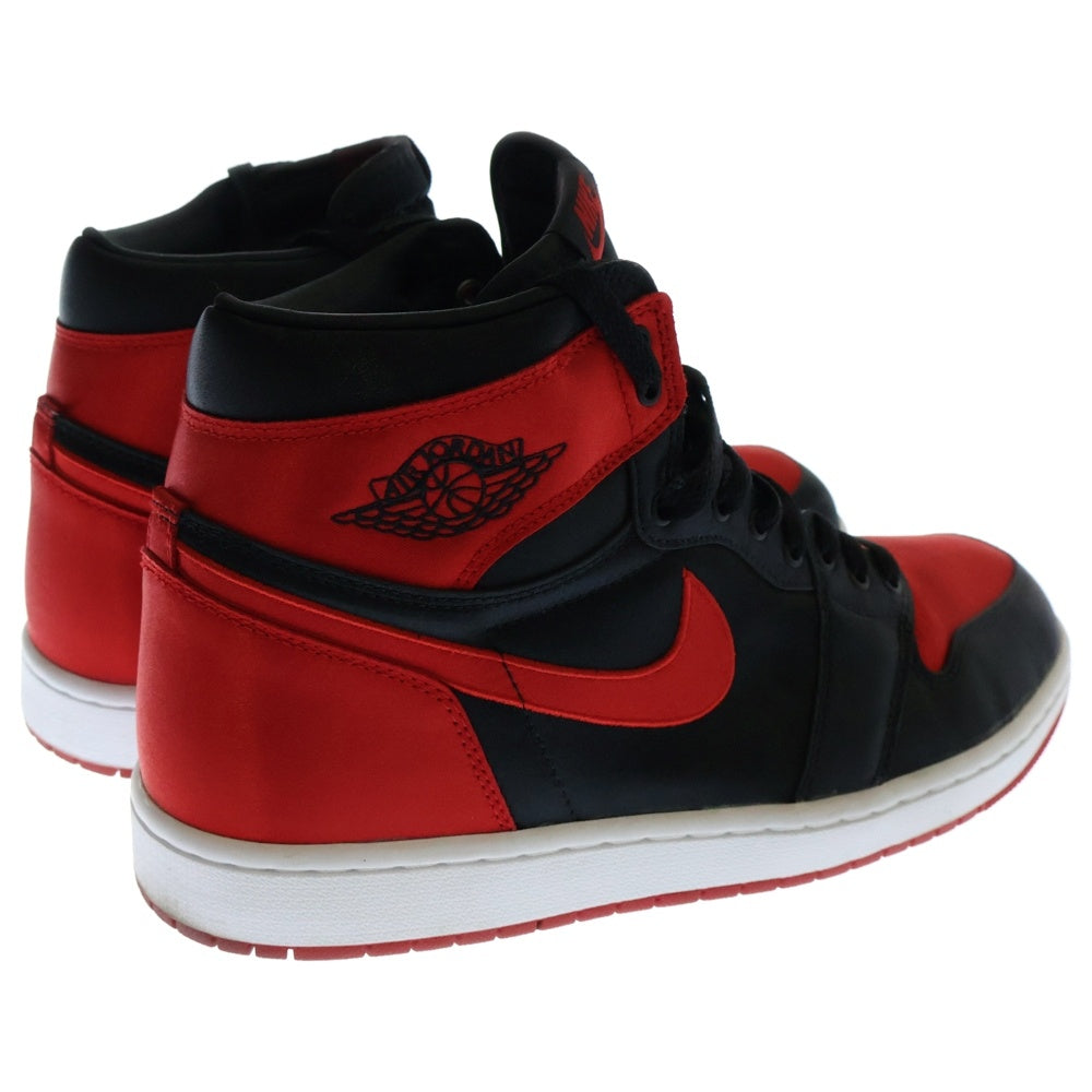 NIKE(ナイキ) WMNS AIR JORDAN 1 RETRO HIGH OG SATIN BRED ウィメンズ エアジョーダン1 レトロ サテンブレッド ハイカットスニーカー ブラック/レッド US12/29cm FD4810-061