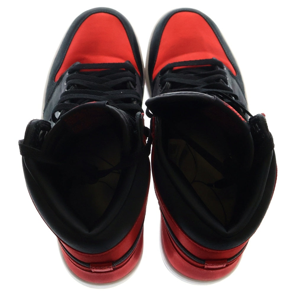 NIKE(ナイキ) WMNS AIR JORDAN 1 RETRO HIGH OG SATIN BRED ウィメンズ エアジョーダン1 レトロ サテンブレッド ハイカットスニーカー ブラック/レッド US12/29cm FD4810-061