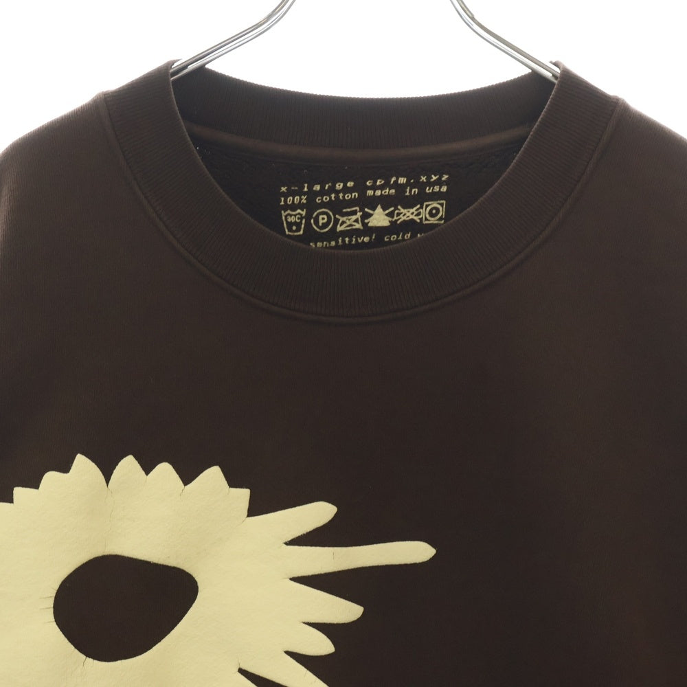 CACTUS PLANT FLEAMARKET CPFM(カクタス プラント フリーマーケット シーピーエフエム) BEING AWARENESS BLISS CREWNECK SWEAT フロントエンボス加工 クルーネックスウェットトレーナー ブラウン