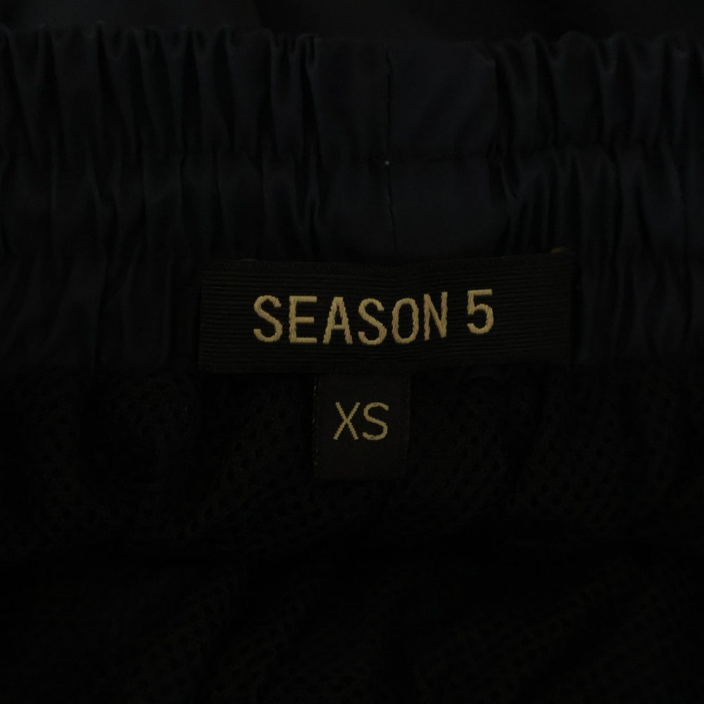 YEEZY SEASON 5(イージーシーズンファイブ) サイドエンブレム刺繍 ナイロンイージーラインパンツ ネイビー KW5M5001 6S1
