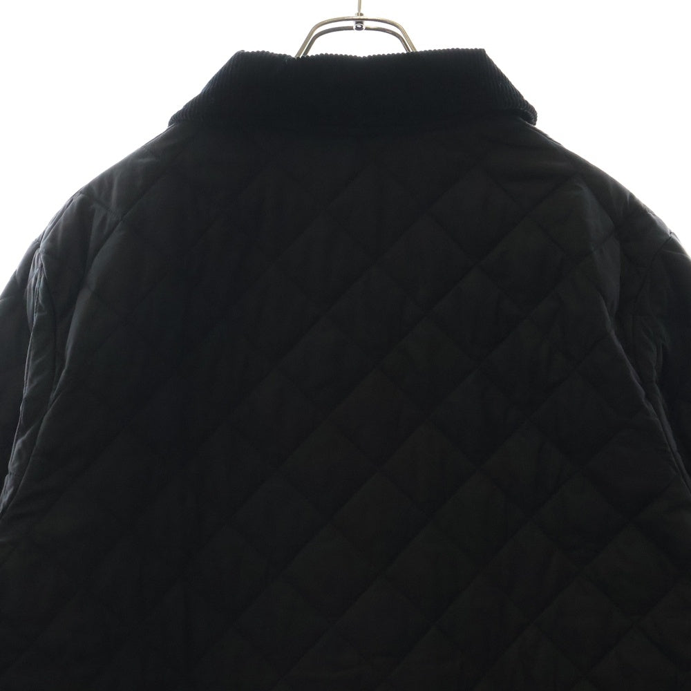 Barbour(バブアー) 18SS ロゴ刺繍 キルティング中綿ジャケット コーデュロイ切り替え ブラック MQU0001 BK91