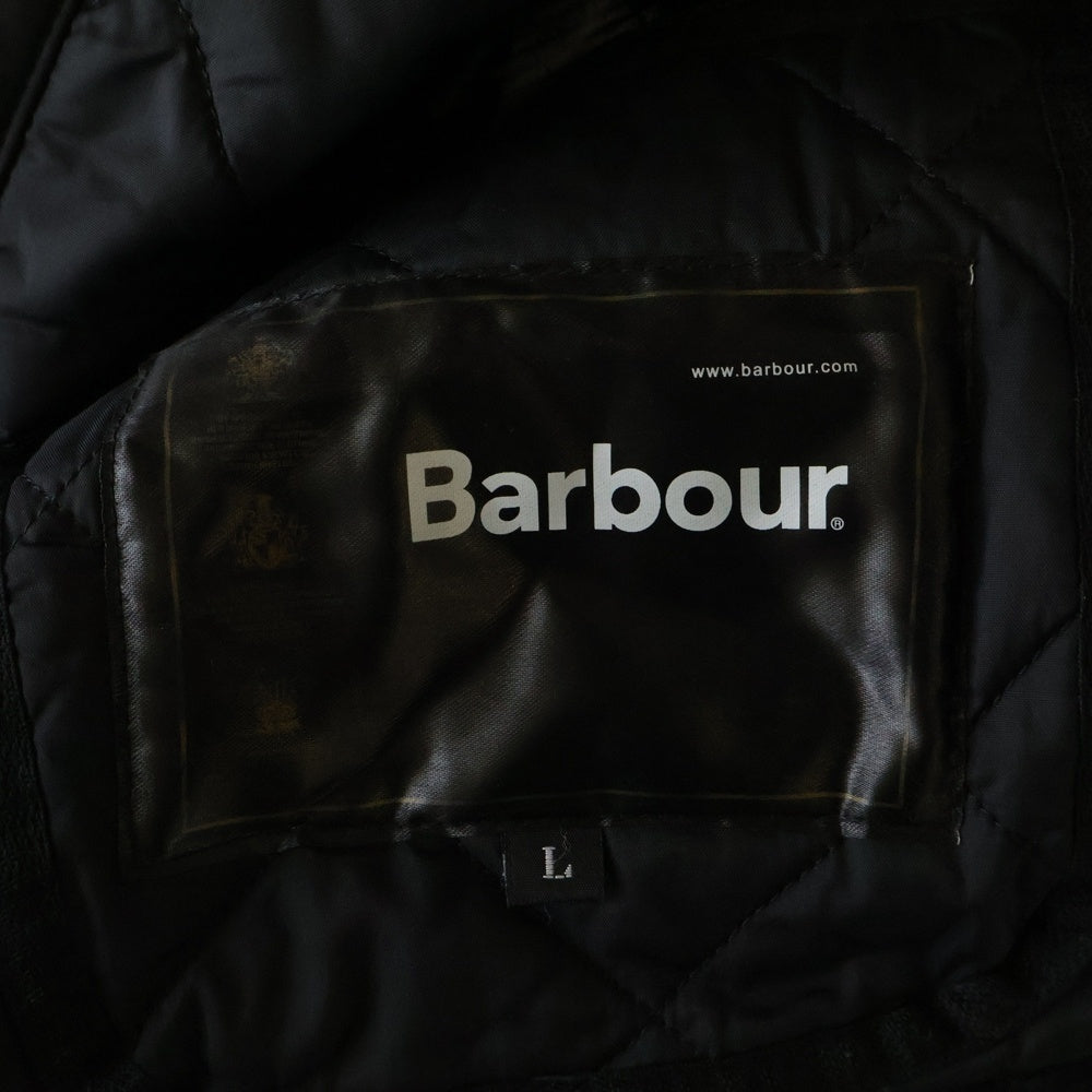 Barbour(バブアー) 18SS ロゴ刺繍 キルティング中綿ジャケット コーデュロイ切り替え ブラック MQU0001 BK91