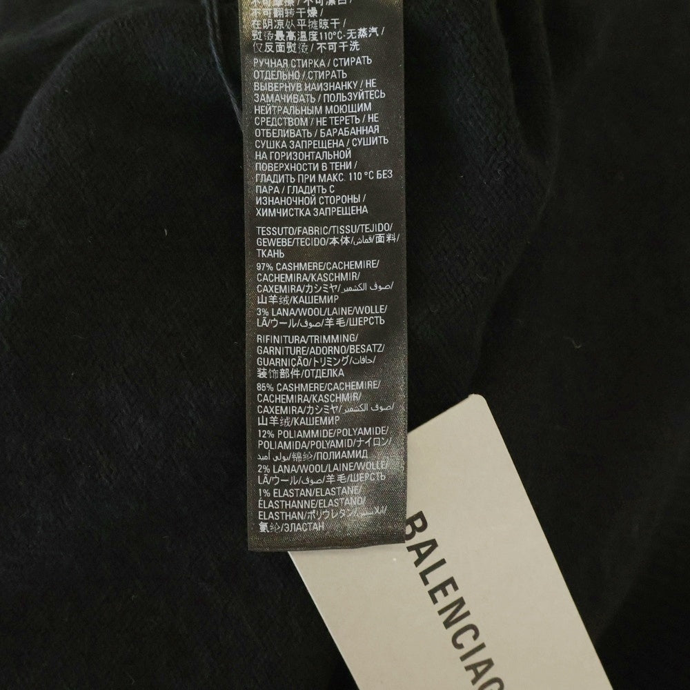 BALENCIAGA(バレンシアガ) 21SS All Over Logo Crewneck Knit Sweater オールオーバー ロゴプリント カシミヤ混 クルーネック 長袖ニット セーター ブラック 702959 T4127