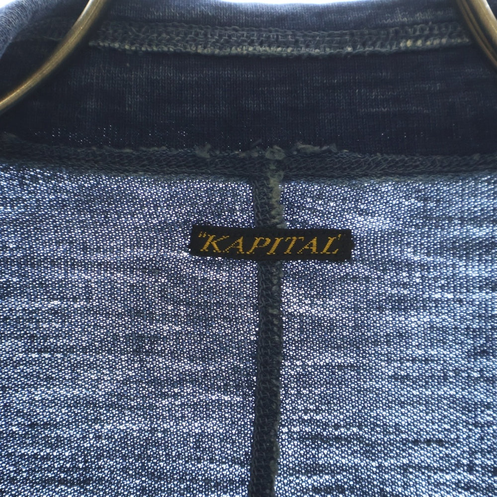 KAPITAL(キャピタル) 異素材切り替え カットオフ ダブルフロント コットン テーラードジャケット インディゴ