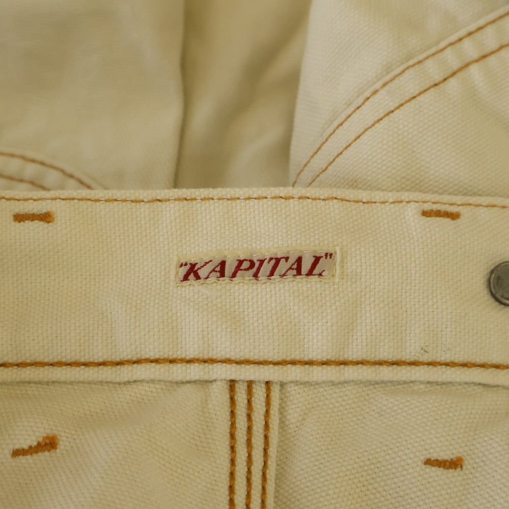 KAPITAL(キャピタル) マルチポケット ダブルニー ペインターパンツ アイボリー EK-1420LP