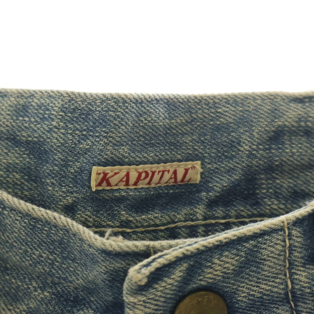 KAPITAL(キャピタル) バック レースアップデザイン テーパード デニムパンツ ジーンズ インディゴ