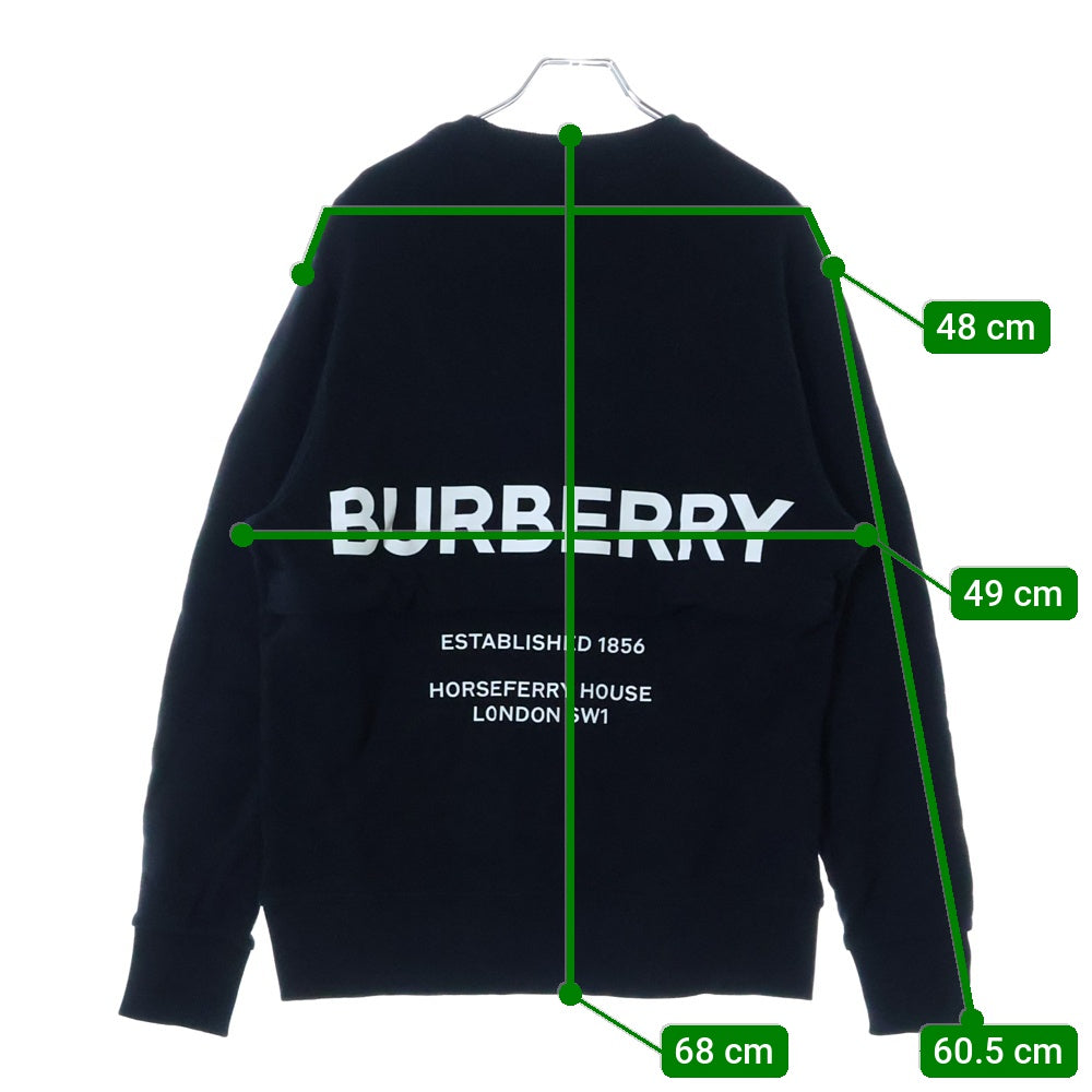 BURBERRY(バーバリー) バックロゴプリント クルーネック プルオーバースウェットトレーナー ブラック 8013507