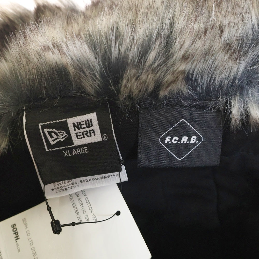 F.C.R.B.(エフシーアールビー) 22AW ×NEW ERA TEAM TRAPPER ニューエラ チーム トラッパー ロゴ刺繍 アクリルファー フライトキャップ 帽子 ブラック FCRB-222090