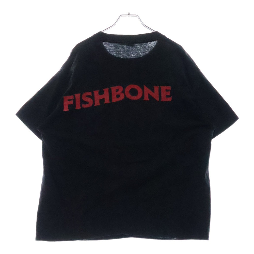 VINTAGE(ヴィンテージ) 90S FISH BONE REALITY OF SURROUNDING BROCKUM USA製 フィッシュボーン 両面プリント クルーネック 半袖Tシャツ カットソー ブラック