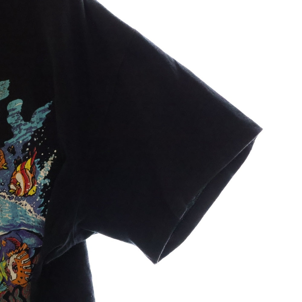 VINTAGE(ヴィンテージ) 90S FISH BONE REALITY OF SURROUNDING BROCKUM USA製 フィッシュボーン 両面プリント クルーネック 半袖Tシャツ カットソー ブラック