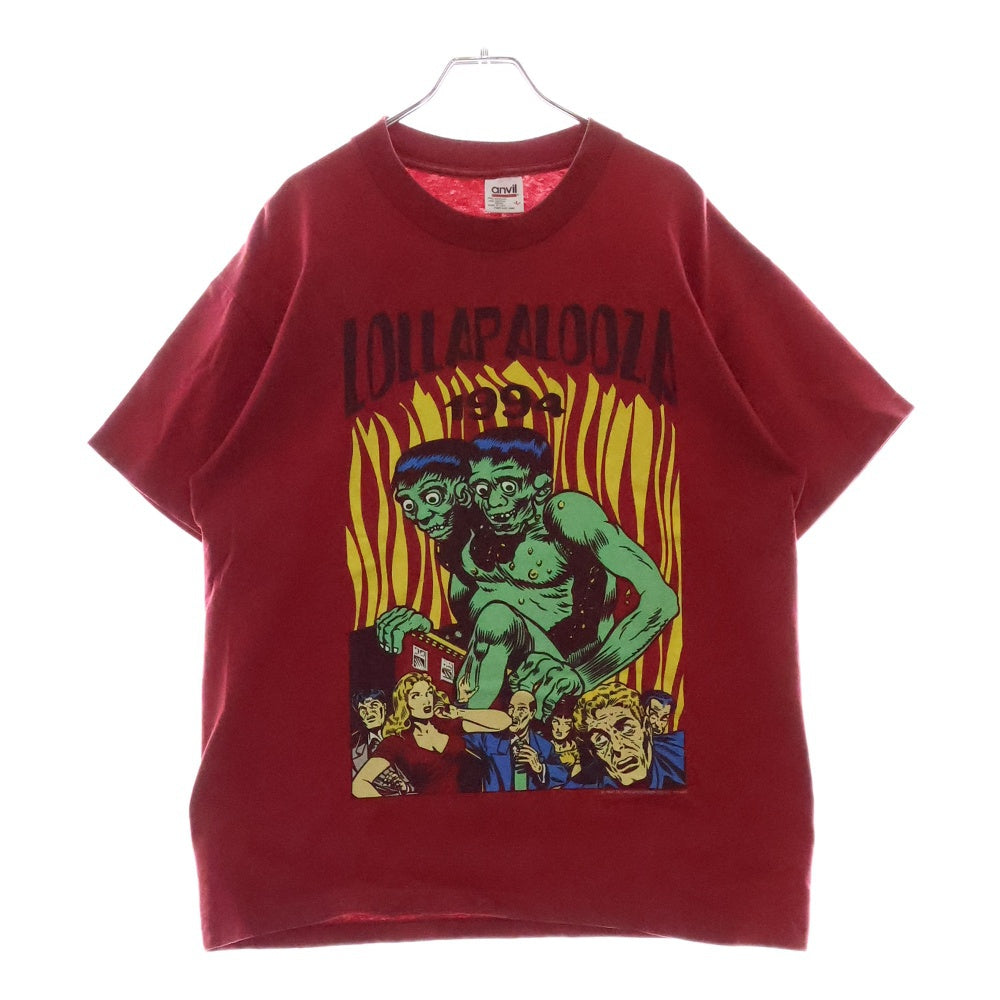 VINTAGE(ヴィンテージ) 90S VINTAGE LOLLAPALOOZA 1994 ANVIL ヴィンテージ USA製 ロラパルーザ 両面プリント フェス 半袖Tシャツ カットソー レッド
