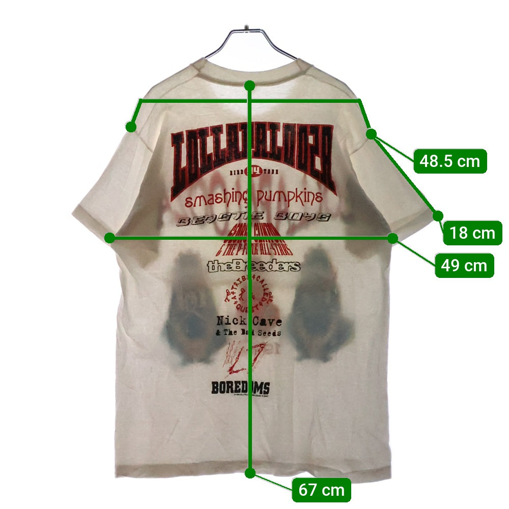 VINTAGE(ヴィンテージ) 90S VINTAGE LOLLAPALOOZA 1994 NINE TEEN FITS ヴィンテージ USA製 ロラパルーザ 1994 ナイン・ティーン・フィッツ 両面プリント 半袖Tシャツ ブラック