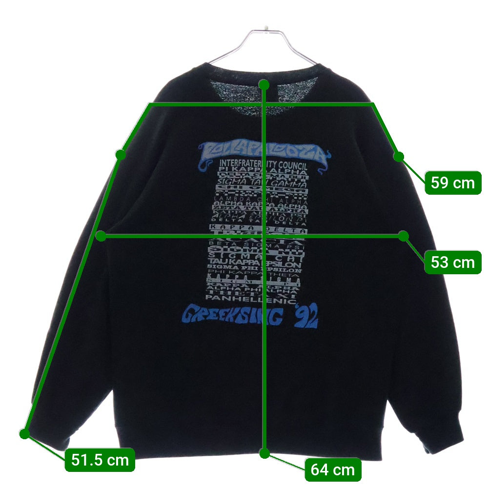 VINTAGE(ヴィンテージ) 90S VINTAGE LOLLAPALOOZA 1992 JERZEES ヴィンテージ USA製 ロラパルーザ 両面プリント クルーネック スウェット トレーナー ブラック