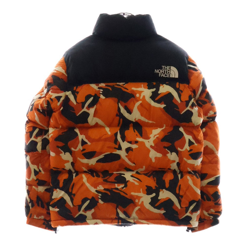 THE NORTH FACE(ザノースフェイス) NOVELTY NUPTSE JACKET ノベルティー ヌプシ ジャケット カモフラ 総柄 ダウン ブルゾン オレンジ ND91842