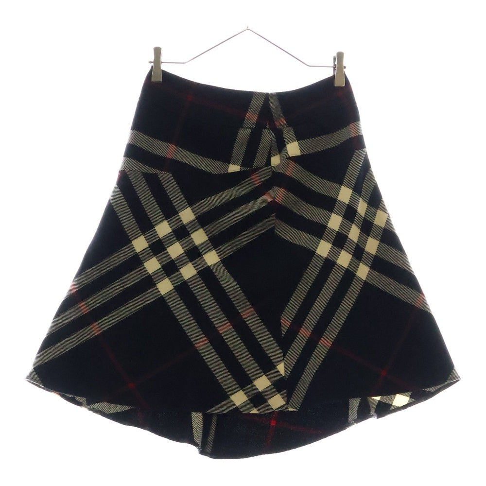 BURBERRY LONDON(バーバリーロンドン) チェック柄 ウール フレア ミドルスカート ブラック/ベージュ レディース FX043-006-09