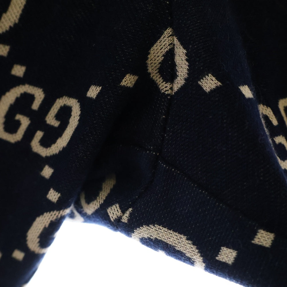 GUCCI(グッチ) 18AW GG Jacquard Sweat Pants GGジャカード コットン サイドライン トラックパンツ ネイビー 496920 X9V05