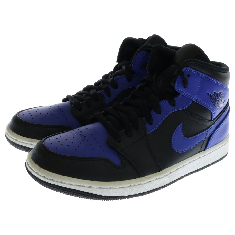 NIKE(ナイキ) AIR JORDAN 1 MID HYPER ROYAL エアジョーダン1 ハイパーロイヤル ミッドカットスニーカー ブラック/ブルー US8/26cm 554724-077