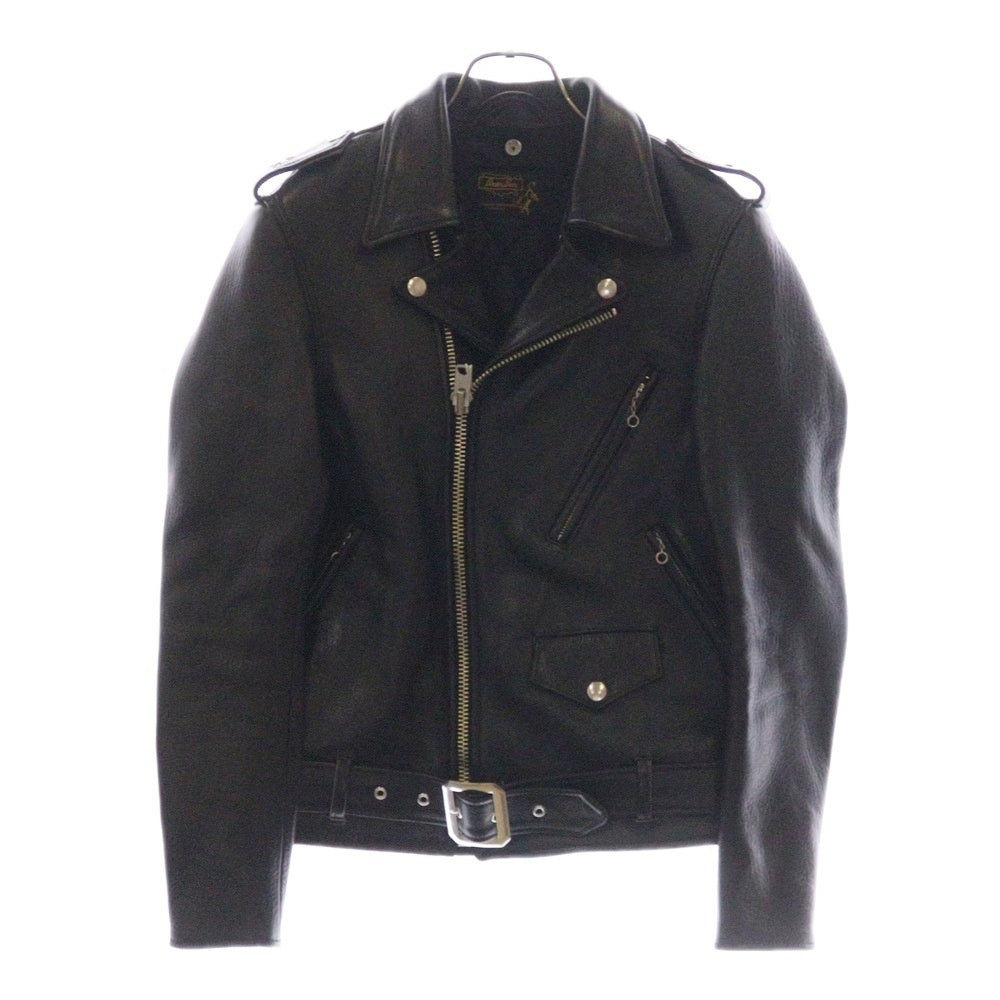 BOOTES(ボーテス) ARCTURUS DOUBLE RIDERS JACKET アークトゥルス エポレット付 ステアハイド レザーダブルライダースジャケット ブラック bts-arcturus-b