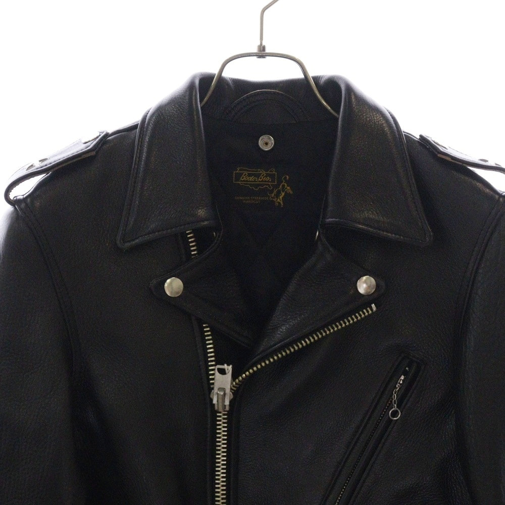 BOOTES(ボーテス) ARCTURUS DOUBLE RIDERS JACKET アークトゥルス エポレット付 ステアハイド レザーダブルライダースジャケット ブラック bts-arcturus-b