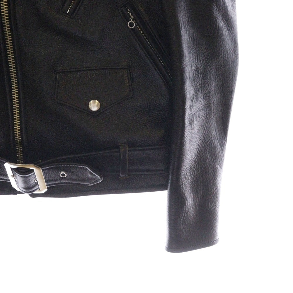 BOOTES(ボーテス) ARCTURUS DOUBLE RIDERS JACKET アークトゥルス エポレット付 ステアハイド レザーダブルライダースジャケット ブラック bts-arcturus-b
