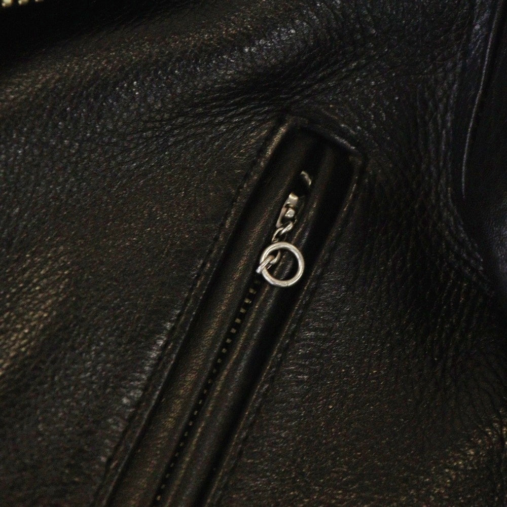BOOTES(ボーテス) ARCTURUS DOUBLE RIDERS JACKET アークトゥルス エポレット付 ステアハイド レザーダブルライダースジャケット ブラック bts-arcturus-b