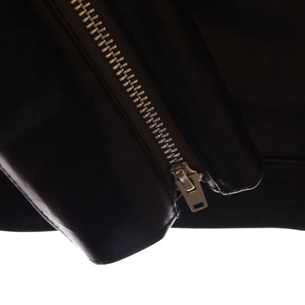 UNDERCOVER ISM(アンダーカバーイズム) 23AW 胸グラフィックプリント カウハイドレザー ダブルライダースレジャケット ブラック UC2C9203
