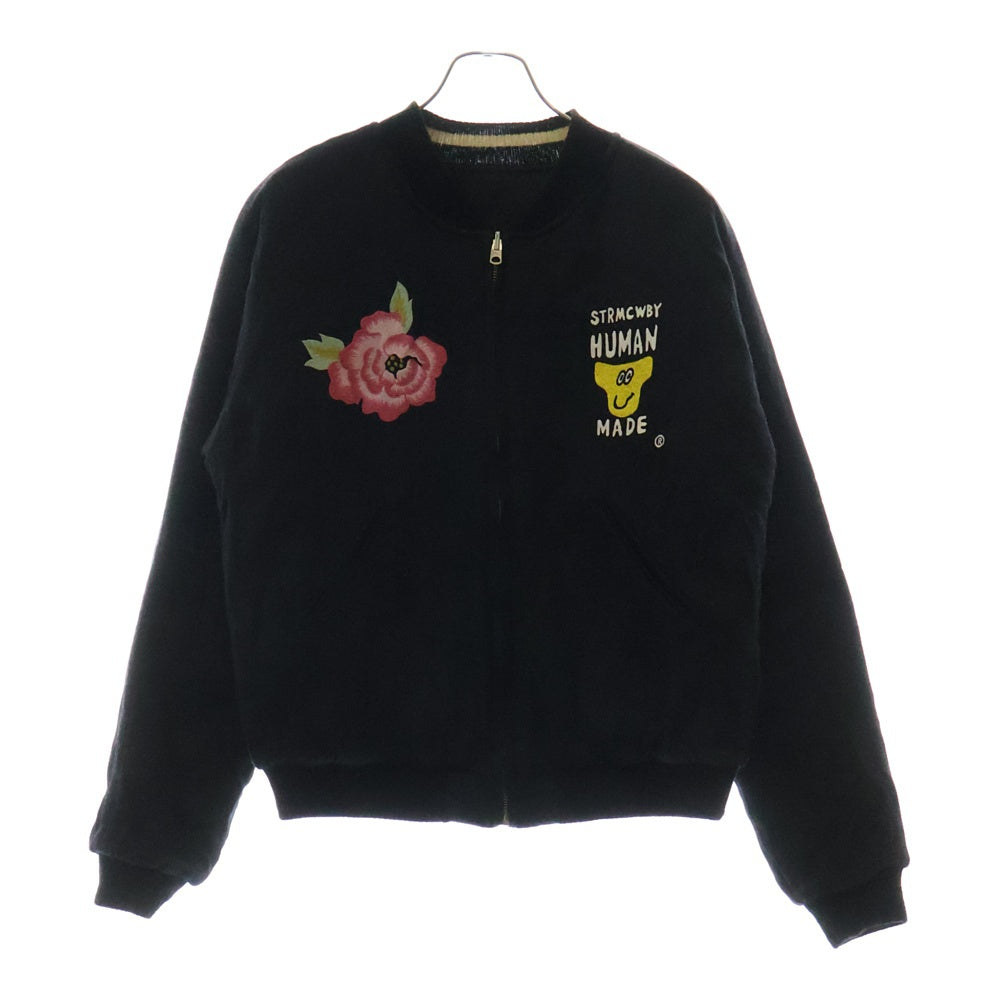 HUMAN MADE(ヒューマンメイド) ×HIGH&LOW ハイアンドロー ロゴエンブロイダリー リバーシブルジャケット スカジャン ブルゾン ブラック