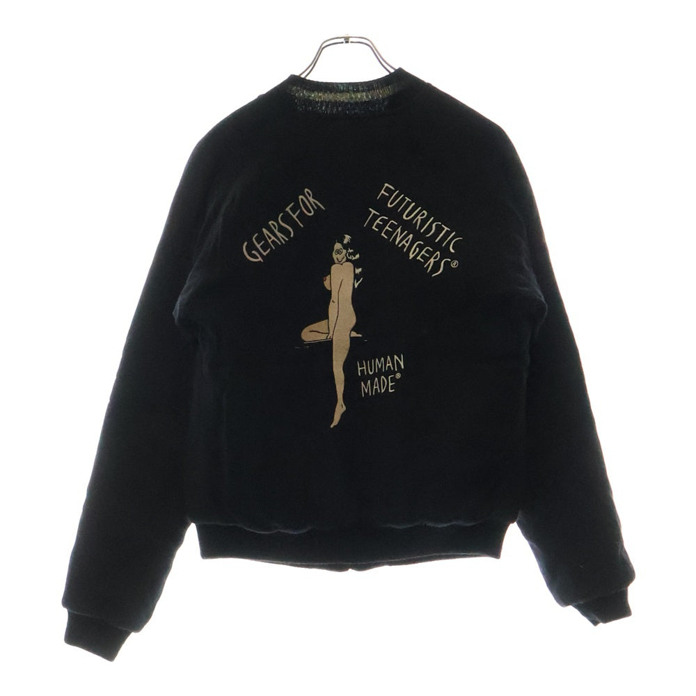 HUMAN MADE(ヒューマンメイド) ×HIGH&LOW ハイアンドロー ロゴエンブロイダリー リバーシブルジャケット スカジャン ブルゾン ブラック