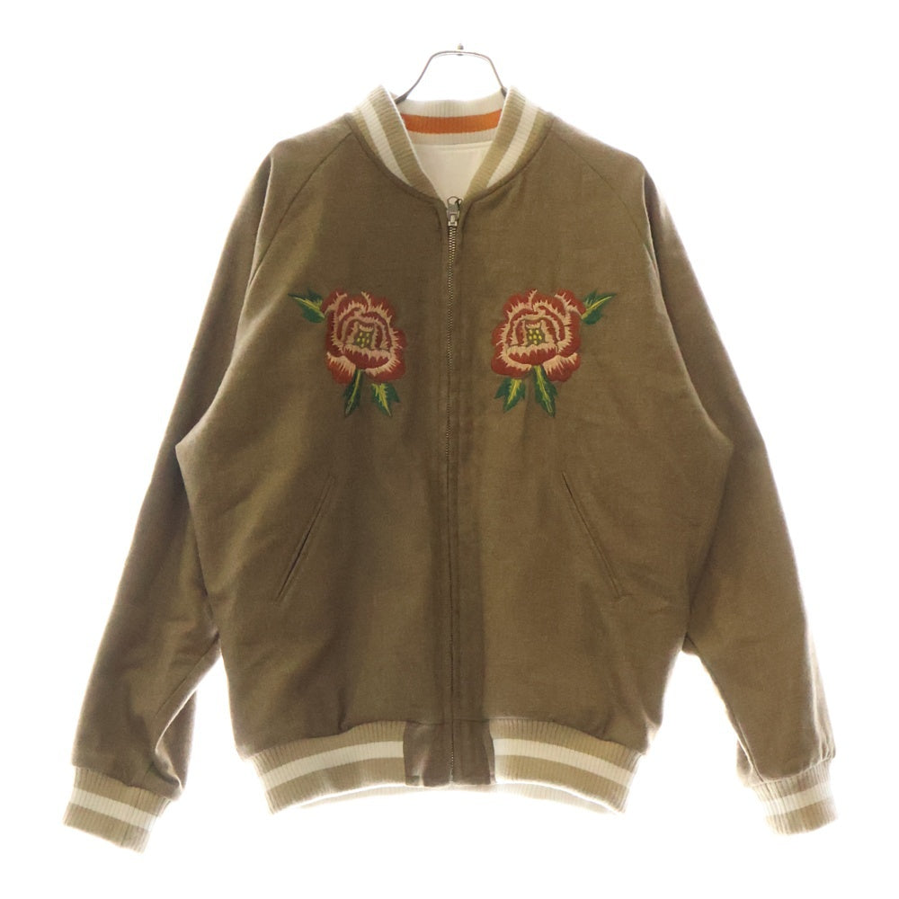 KENZO(ケンゾー) 22AW REVERSIBLE BOMBER JACKET リバーシブル ボンバー ジャケット スカジャン ブルゾン ブラウン/ホワイト FC65BL 1369RJ