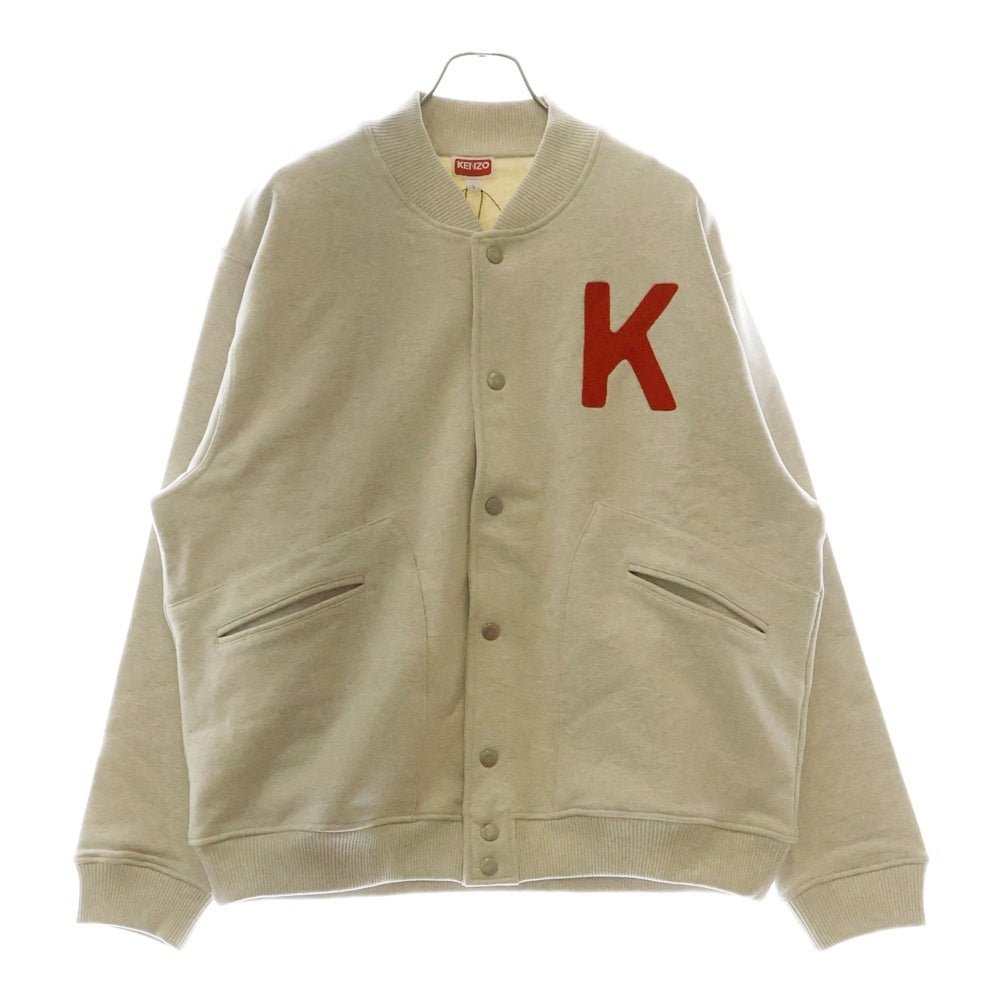 KENZO(ケンゾー) LUCKY TIGER BOMBER JACKET ラッキー タイガー ボンバー ジャケット ロゴ刺繍 スタジャン グレー FE58SW0124ME