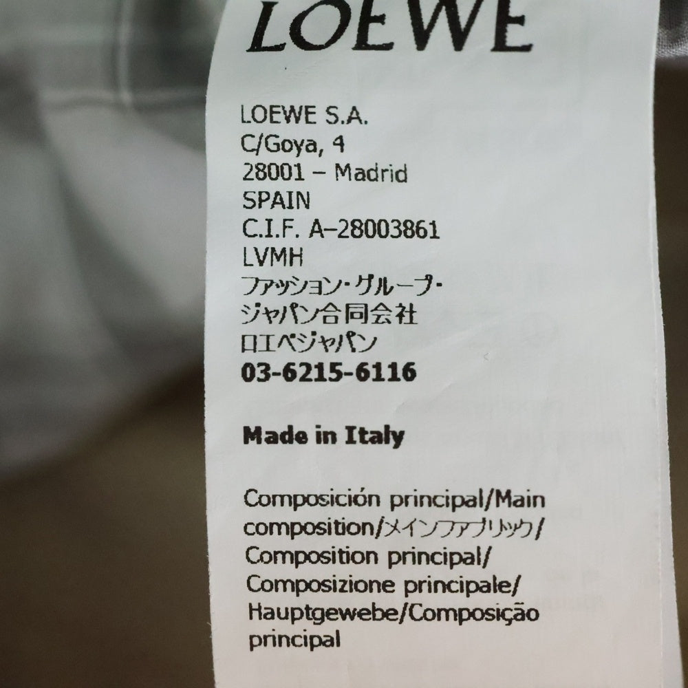 LOEWE(ロエベ) 25SS チェックダブルウエストバンド クロップド コットンツイル トラウザーズパンツ ベージュ レディース S359Y04XFH