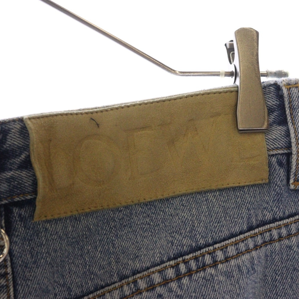 LOEWE(ロエベ) 24SS CHAIN JEANS チェーンジーンズ ジップフライ ストレートデニムパンツ インディゴ レディース S359Y11XAD