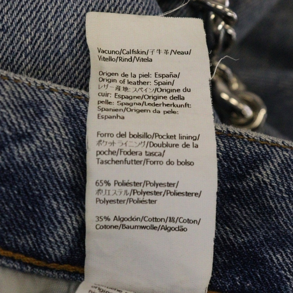 LOEWE(ロエベ) 24SS CHAIN JEANS チェーンジーンズ ジップフライ ストレートデニムパンツ インディゴ レディース S359Y11XAD