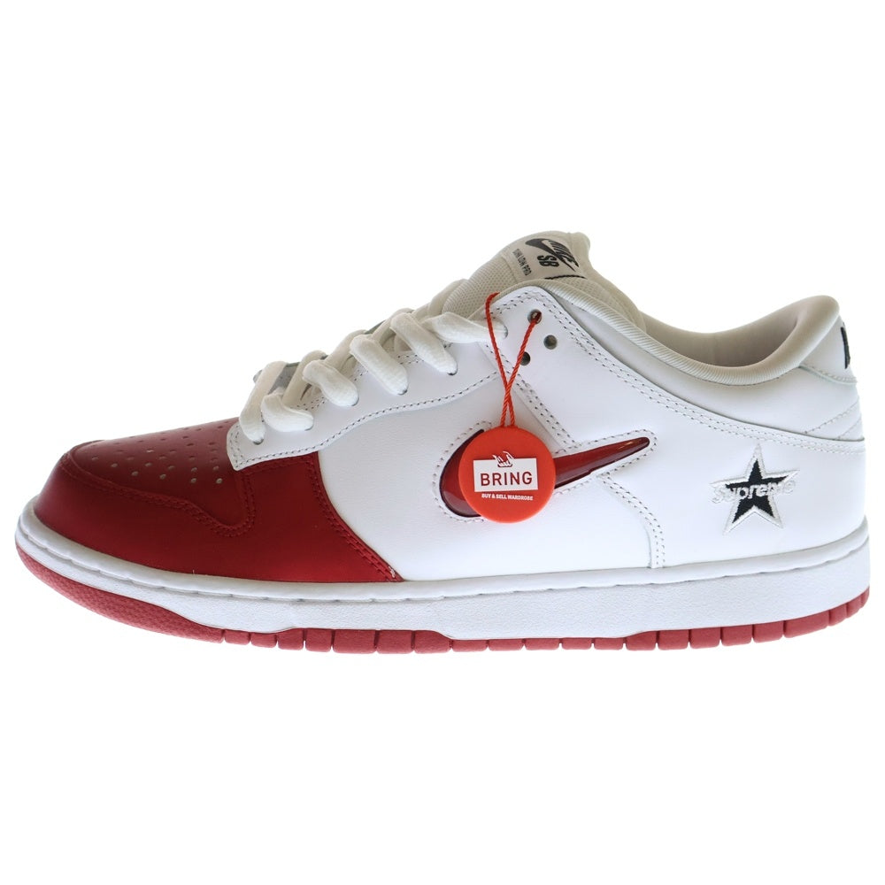 NIKE SB(ナイキエスビー) 19AW ×SUPREME DUNK LOW Varsity Red White シュプリーム ダンク バーシティレッド ローカットスニーカー ホワイト/レッド US10/28cm CK3480-600